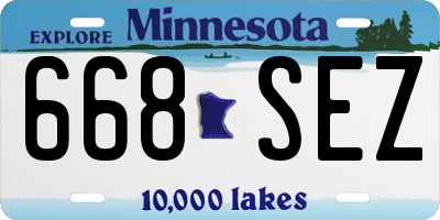 MN license plate 668SEZ