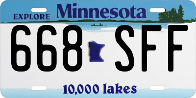MN license plate 668SFF