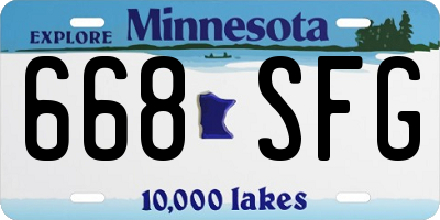 MN license plate 668SFG