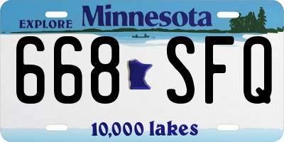 MN license plate 668SFQ