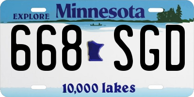 MN license plate 668SGD