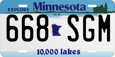 MN license plate 668SGM