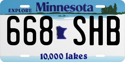MN license plate 668SHB