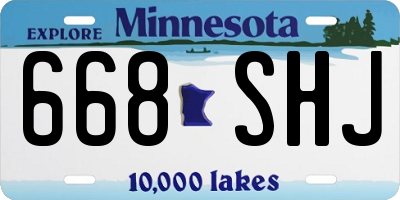 MN license plate 668SHJ