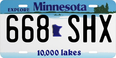 MN license plate 668SHX