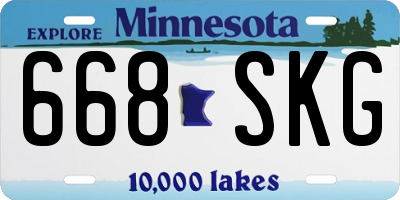 MN license plate 668SKG