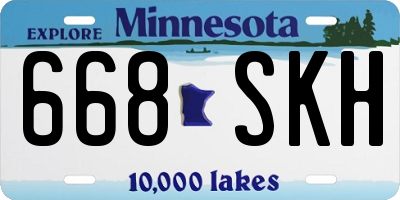 MN license plate 668SKH