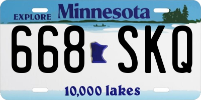 MN license plate 668SKQ