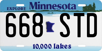 MN license plate 668STD