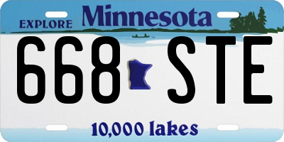 MN license plate 668STE