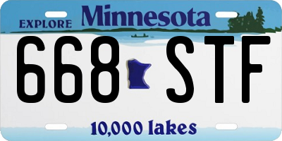 MN license plate 668STF