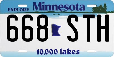MN license plate 668STH