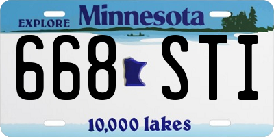 MN license plate 668STI