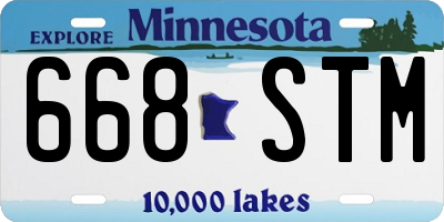 MN license plate 668STM