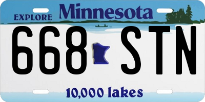 MN license plate 668STN