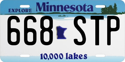 MN license plate 668STP