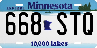 MN license plate 668STQ