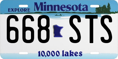 MN license plate 668STS