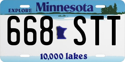MN license plate 668STT