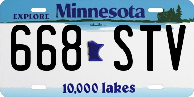 MN license plate 668STV
