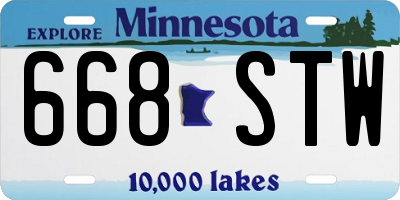 MN license plate 668STW