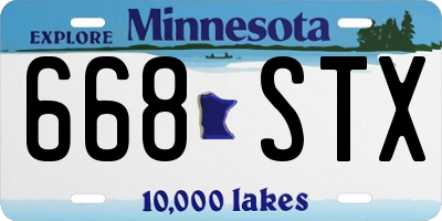 MN license plate 668STX