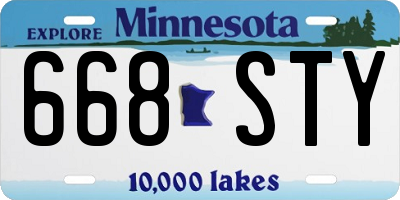 MN license plate 668STY