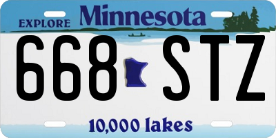 MN license plate 668STZ