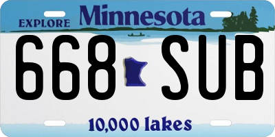 MN license plate 668SUB