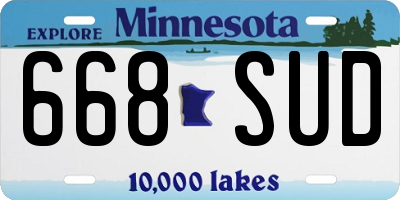 MN license plate 668SUD