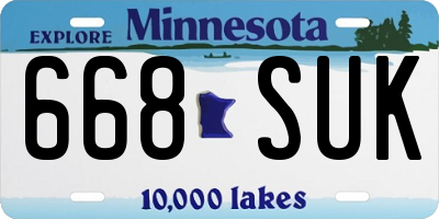 MN license plate 668SUK