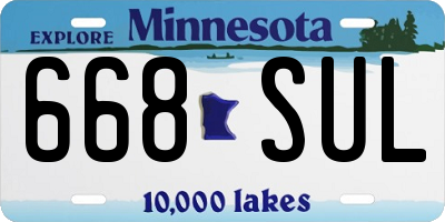MN license plate 668SUL