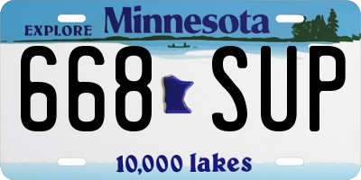 MN license plate 668SUP