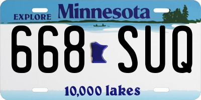 MN license plate 668SUQ