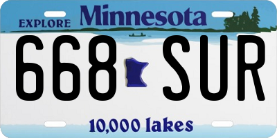 MN license plate 668SUR