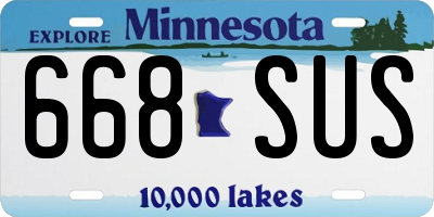 MN license plate 668SUS
