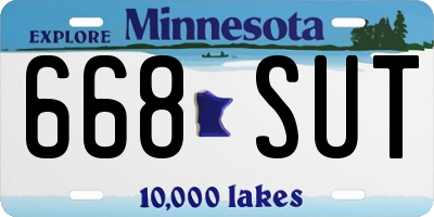 MN license plate 668SUT
