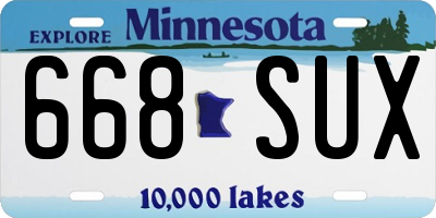 MN license plate 668SUX