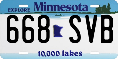 MN license plate 668SVB