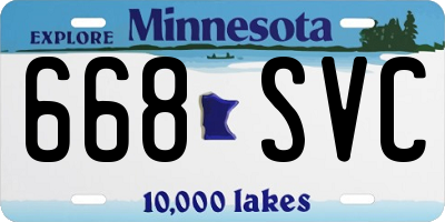 MN license plate 668SVC