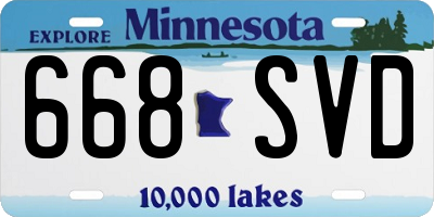 MN license plate 668SVD
