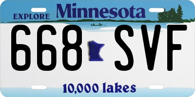 MN license plate 668SVF