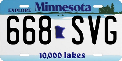 MN license plate 668SVG