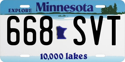 MN license plate 668SVT