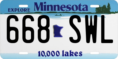 MN license plate 668SWL