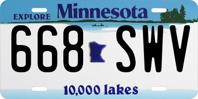MN license plate 668SWV