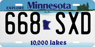 MN license plate 668SXD