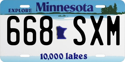 MN license plate 668SXM