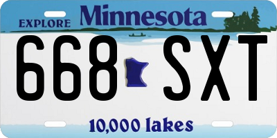 MN license plate 668SXT