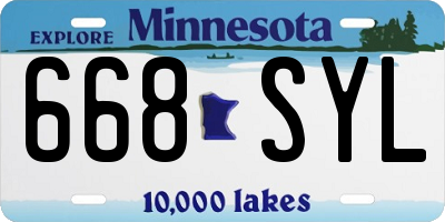 MN license plate 668SYL